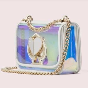 Iridescent, Clear Kate Spade Chain Clutch